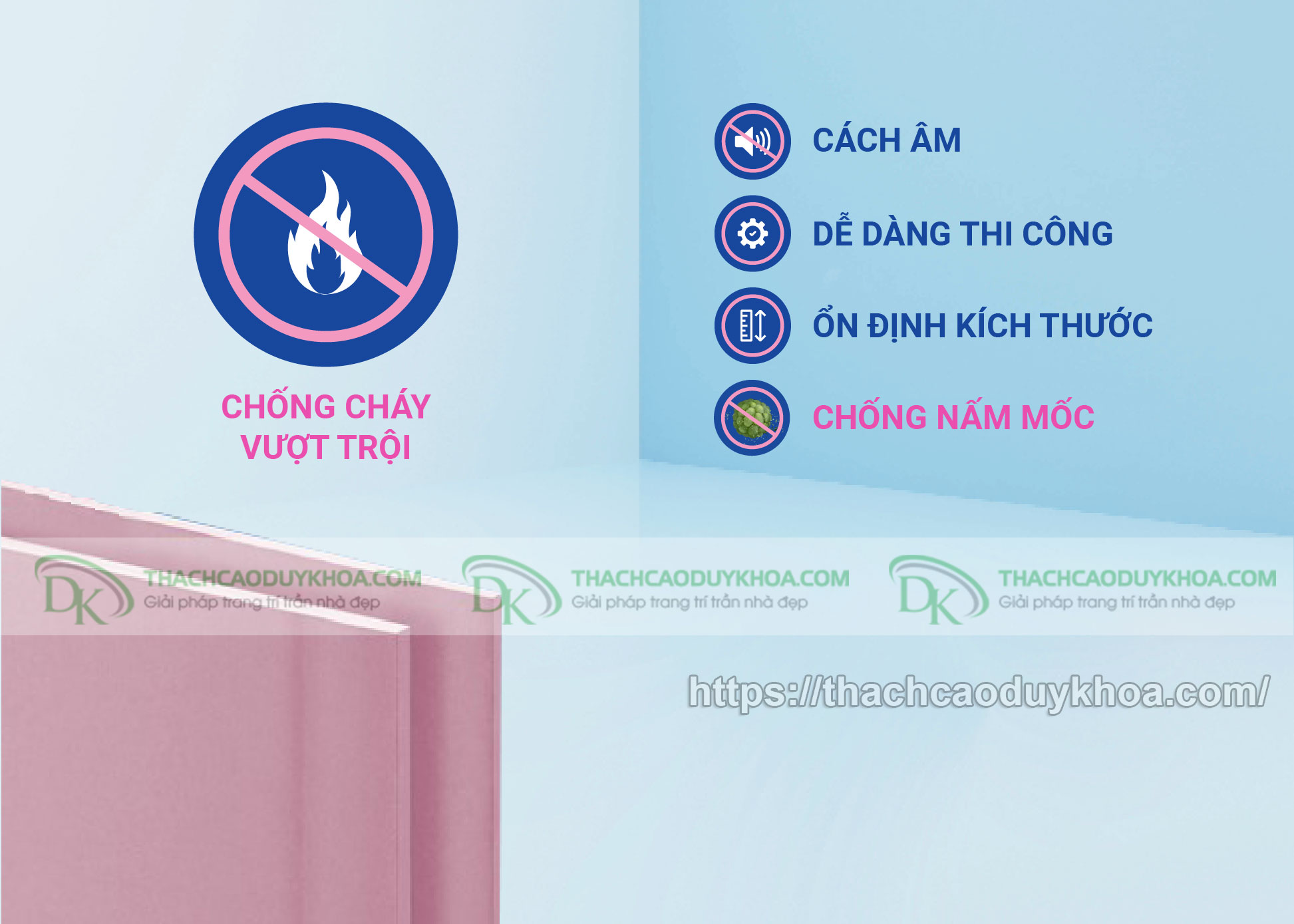 Tìm hiểu về thạch cao chống cháy được ứng dụng như thế nào?